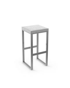 Aaron Backless Non-Swivel Bar Stool with Cushioned Seat