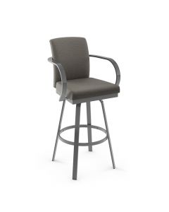 Lance Swivel Bar Stool with Arms and Cushioned Seat &amp; Backrest