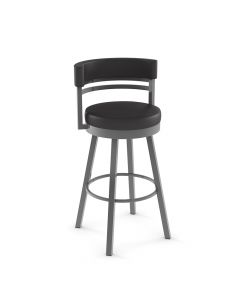 Ronny Swivel Bar Stool with Cushioned Seat &amp; Backrest