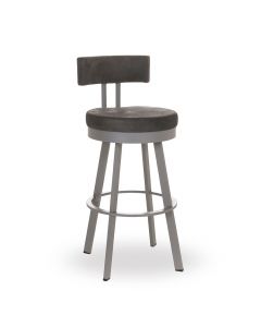 Barry Swivel Low Back Bar Stool with Cushioned Seat &amp; Backrest