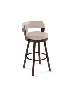 Russell Industrial Low Back Swivel Bar Stool with Cushioned Seat &amp; Backrest