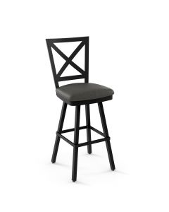 Kent Industrial Swivel Bar Stool with Cushioned Seat