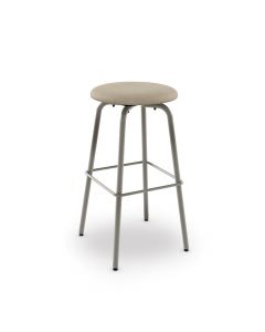 Button Backless Swivel Bar Stool with Cushioned Seat