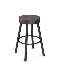 Connor Backless Swivel Bar Stool with Wood Seat