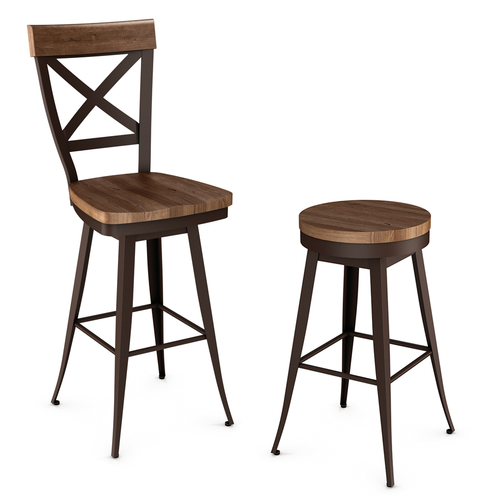 Backless bar stool and bar stool with back.