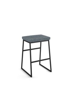 Zach Backless Non-Swivel Saddle Stool with Cushioned Seat