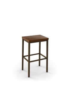 Bradley Backless Non-Swivel Saddle Stool with Wood Seat