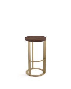Allegro Backless Non-Swivel Bar Stool with Wood Seat