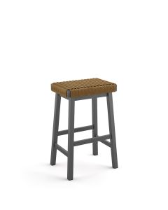 Tyler Backless Non-Swivel Bar Stool with Danish Cord Seat