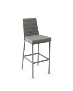 Luna Non-Swivel Bar Stool with Cushioned Seat &amp; Backrest