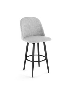 Zahra Swivel Bar Stool with Cushioned Seat &amp; Backrest