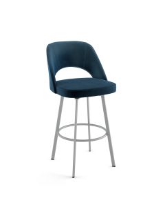 Scarlett Non-Swivel Bar Stool with Cushioned Seat & Backrest