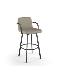 Tricia Swivel Bar Stool with Arms and Cushioned Seat &amp; Backrest