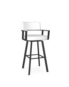 Albert Swivel Bar Stool with Arms and Cushioned Seat &amp; Backrest