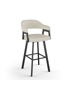 Carmen Swivel Bar Stool with Cushioned Seat &amp; Backrest