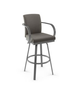 Lance Swivel Bar Stool with Arms and Cushioned Seat &amp; Backrest