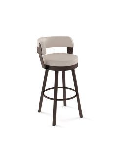 Russell Industrial Low Back Swivel Bar Stool with Cushioned Seat &amp; Backrest