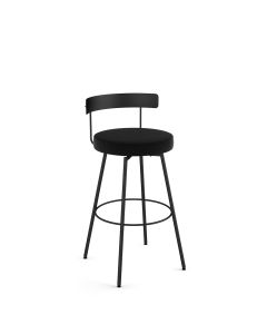 Costa Swivel Low Back Bar Stool with Cushioned Seat