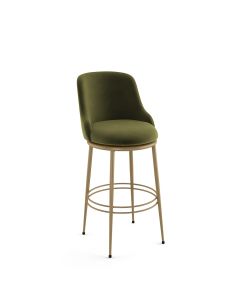 Glenn Swivel Bar Stool with Cushioned Seat &amp; Backrest