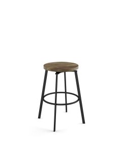 Skyla Backless Swivel Bar Stool with Wood Seat