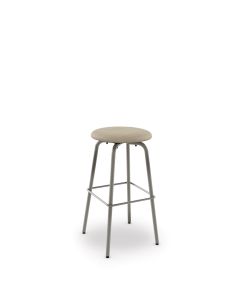 Button Backless Swivel Bar Stool with Cushioned Seat