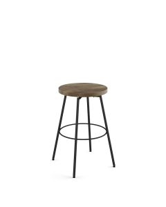 Costa Backless Swivel Bar Stool with Wood Seat