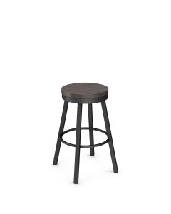 Connor Backless Swivel Bar Stool with Wood Seat
