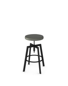 Architect Backless Adjustable Height Swivel Bar Stool with Cushioned Seat